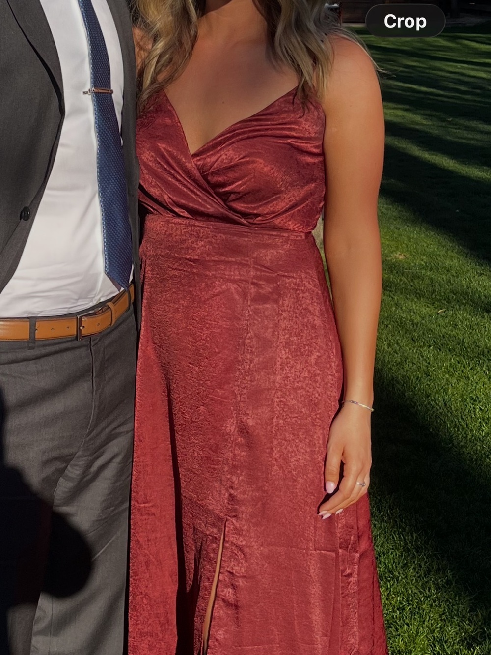 Lulu's Deep Wine Maxi Skirt with Front Slit